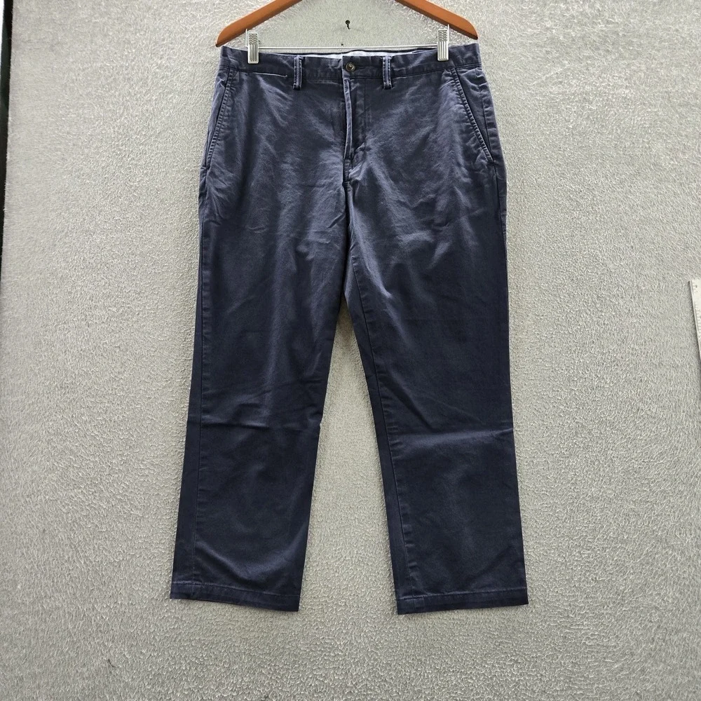 Polo Ralph Lauren Men Pants 33/30 Navy Embroidered Chino Twill Stretch READ